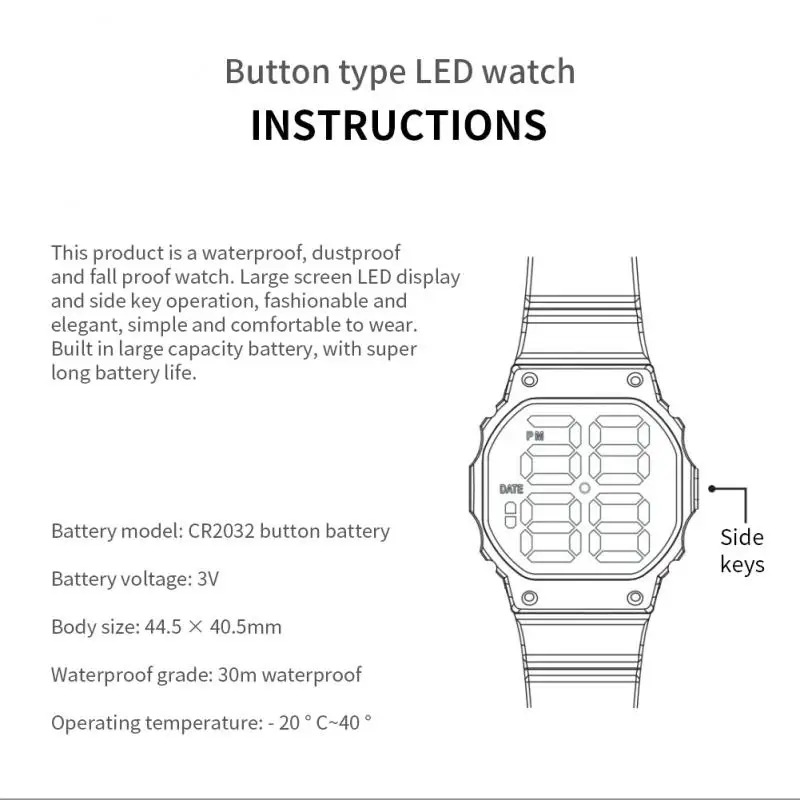 1 ~ 5ШТ Twitch Children Детские часы наручные часы Boy Sport LED Простой цветной силиконовый ремешок Детские часы Студенческий подарок для2