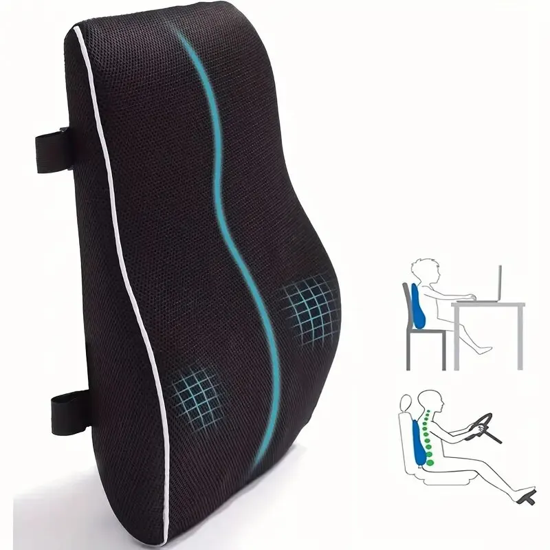 1 шт. нескользящая подушка для автомобильных сидений с эффектом памяти для офисных и игровых кресел - Поддерживает поясницу и талию - Мягкая и удобная0