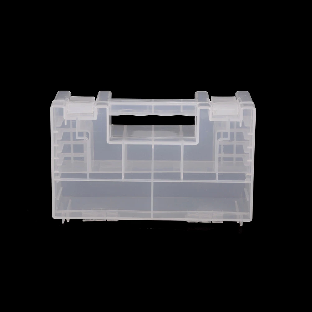1 шт Прозрачный переносной жесткий пластиковый батарейный отсек Держатель Коробка для хранения батареек типа АА ААА Перезаряжаемая Полная крышка0