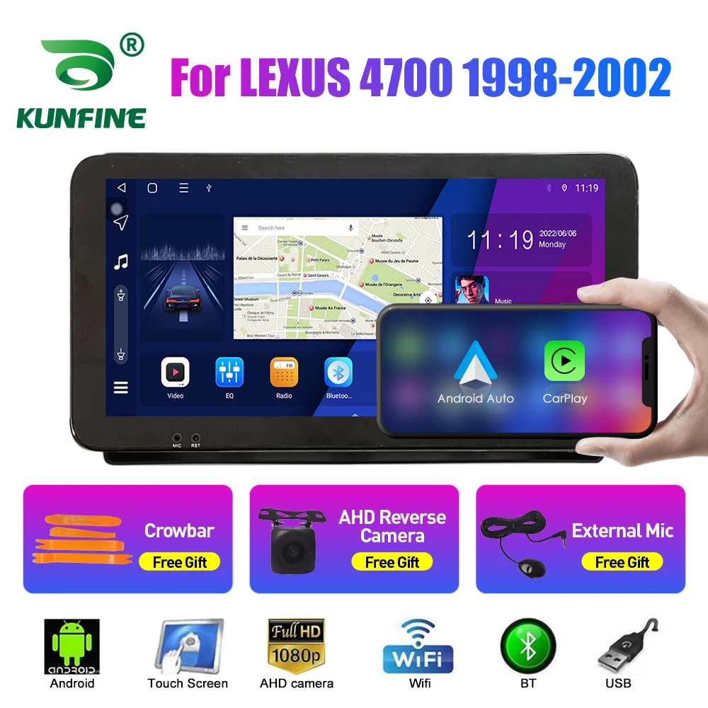10,33-дюймовое автомобильное радио для LEXUS 4700 1998-2002 2Din Android Восьмиядерный автомобильный стерео DVD GPS навигационный плеер QLED экран Carplay0