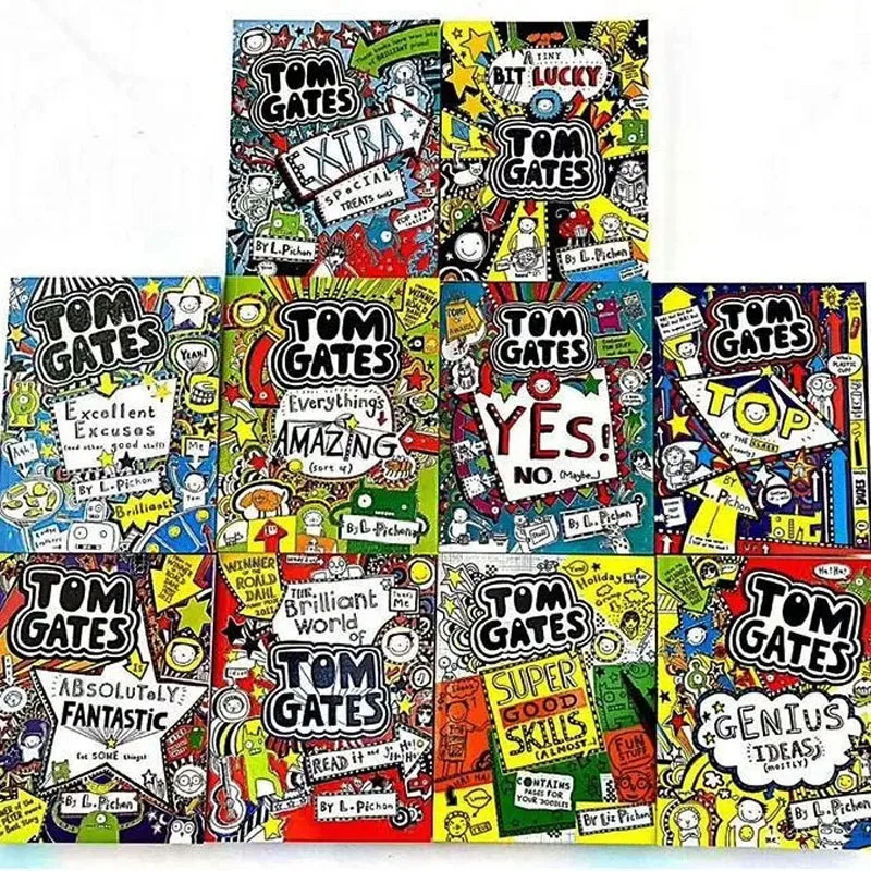 10 Книг Doodle Genius Tom Gates Extra Special для изучения английского языка с плохим почерком, Мультяшный комикс1