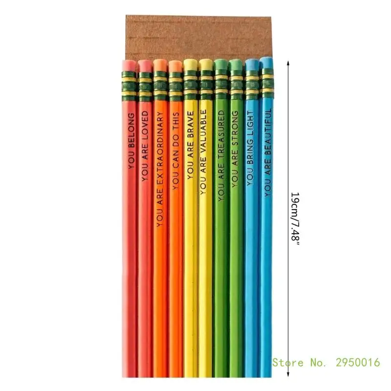 10 шт. Карандаши, Акварельные карандаши с ластиком, Портативный Набор цветных карандашей для рисования, раскрашивания и письма учащихся5