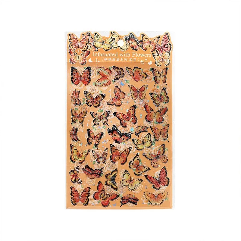 160 шт Набор наклеек для альбома с бабочками в винтажном стиле 