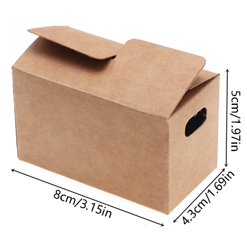 2 шт. Аксессуары для кукольного домика, Мини-бумажная Экспресс-коробка, коробка для хранения, модель кукольного домика, украшения4