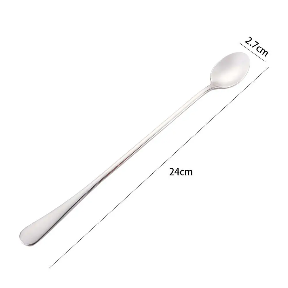 24 см Десертная посуда Инструменты для домашней кухни Кофейная ложка с длинной ручкой Ложка для мороженого Чайные ложки5