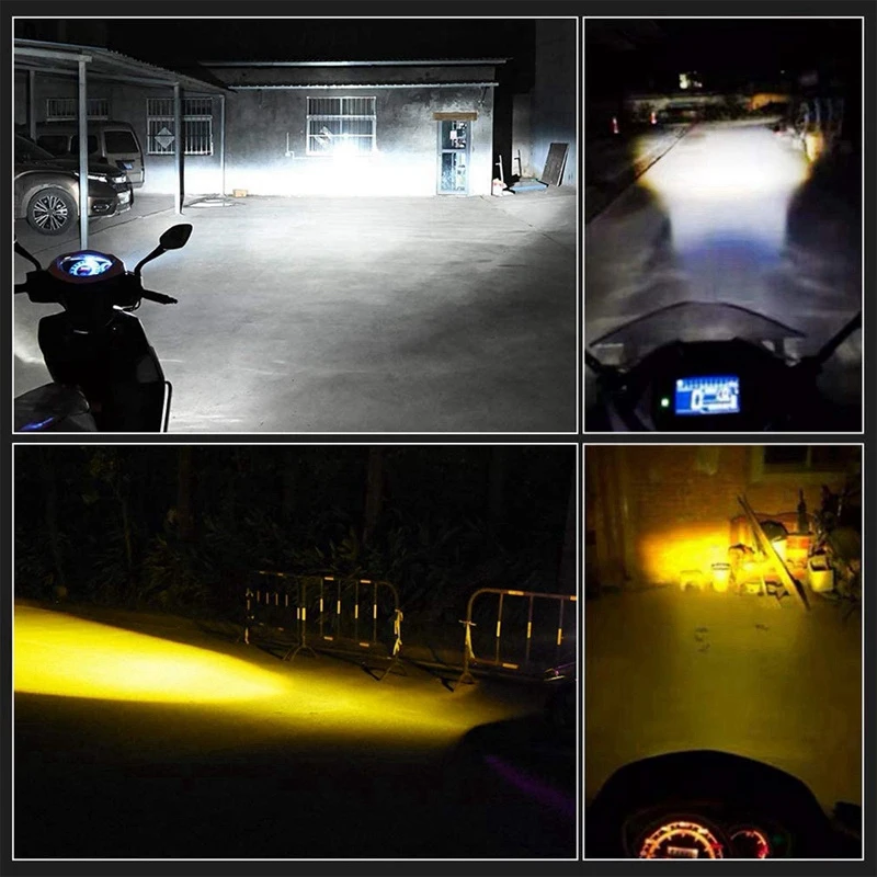 2X Светодиодный прожектор H4, Маленькая лампочка, модифицированная фара мотоцикла, Встроенные аксессуары для двухцветных фар4