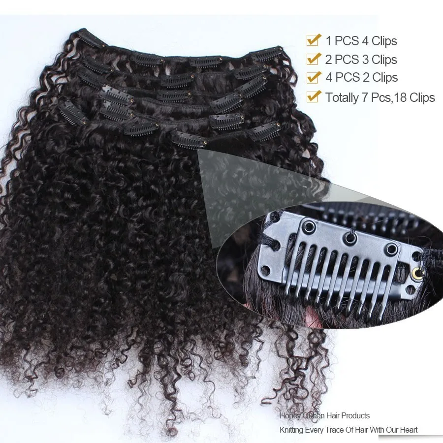 3B 3C Кудрявая Заколка Для Наращивания Волос Человеческие Волосы Афро Кудрявые Заколки Для Наращивания Волос Пучки Для Чернокожих Женщин 4A Dolago Full Head Sets2