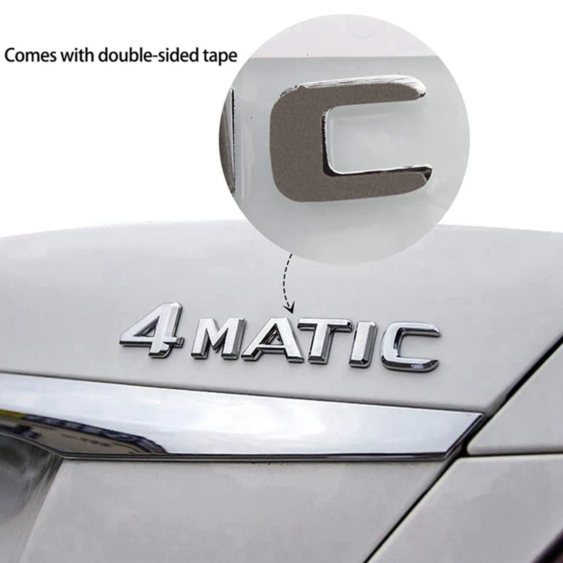 5X 4MATIC Серебристый автомобильный значок на двери багажника, крыло, бампер, наклейка, эмблема, клейкая лента, замена наклейки для Mercedes-Benz2