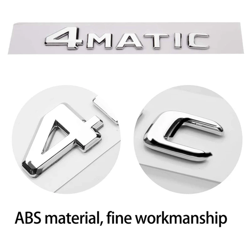 5X 4MATIC Серебристый автомобильный значок на двери багажника, крыло, бампер, наклейка, эмблема, клейкая лента, замена наклейки для Mercedes-Benz5