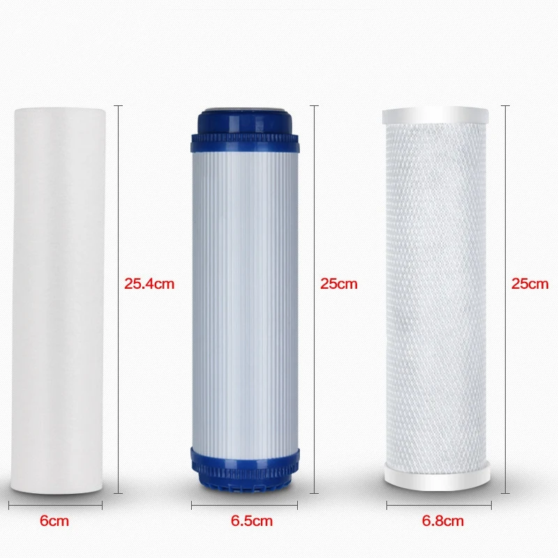 6шт 10-дюймовых Фильтрующих элементов Система фильтрации, Очищающая Запасная часть, Универсальная для очистителя воды1