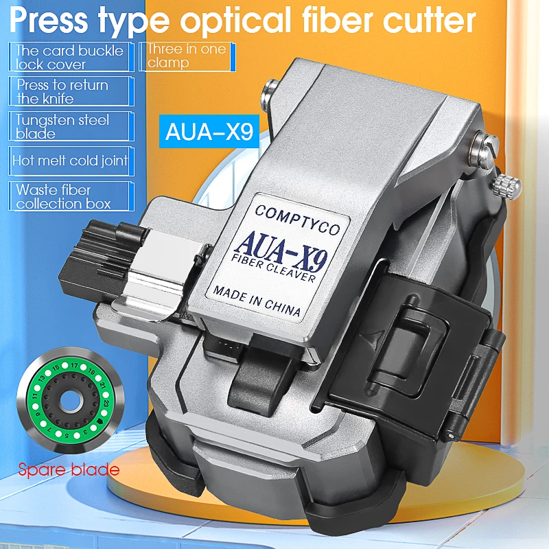 AUA-X9 для холодного соединения термоплавких волокон, режущий инструмент с 24 лезвиями для FTTH, высокая точность0