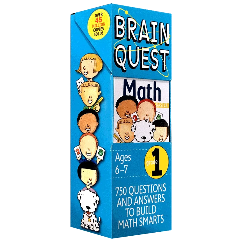 brainquest Brain Quest Математика для 1 класса, Детские книги для детей 5 6 7 8 лет, Карточки с вопросами и ответами, английский, 97807611413580