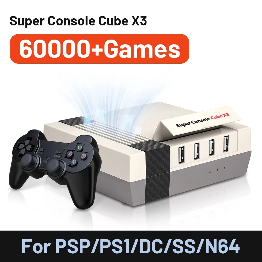 KINHANK Super Console Cube X3 Ретро Игровая консоль 60000 Classic Game Box с 60 Эмуляторами для PSP / PS1 / DC / MAME / SS с выходом 4K HD0