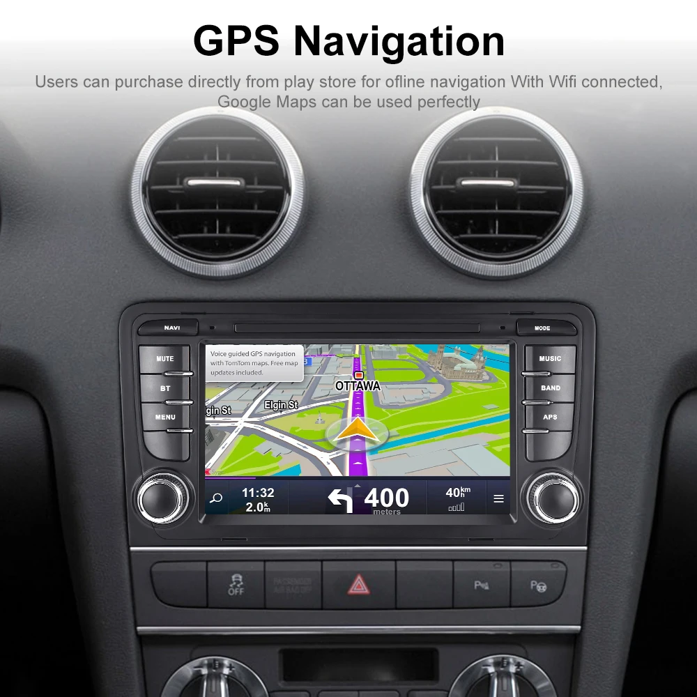 LeeKooLuu 2 Din Автомобильный Радиоприемник GPS Стерео Wifi Bluetooth Беспроводной Carplay Android Auto Для Audi A3 S3 RS3 8P Мультимедийный Видеоплеер4