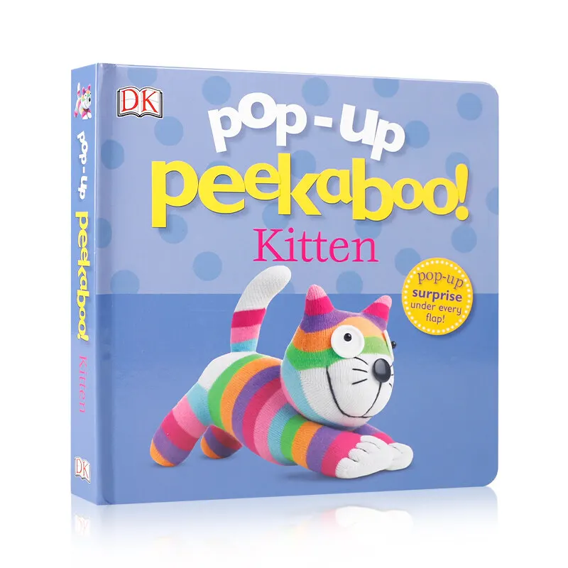 MiluMilu English Original Export всплывающее окно Peekaboo Kitten Pop-up для детей 3-5 лет, исследующих мир.0