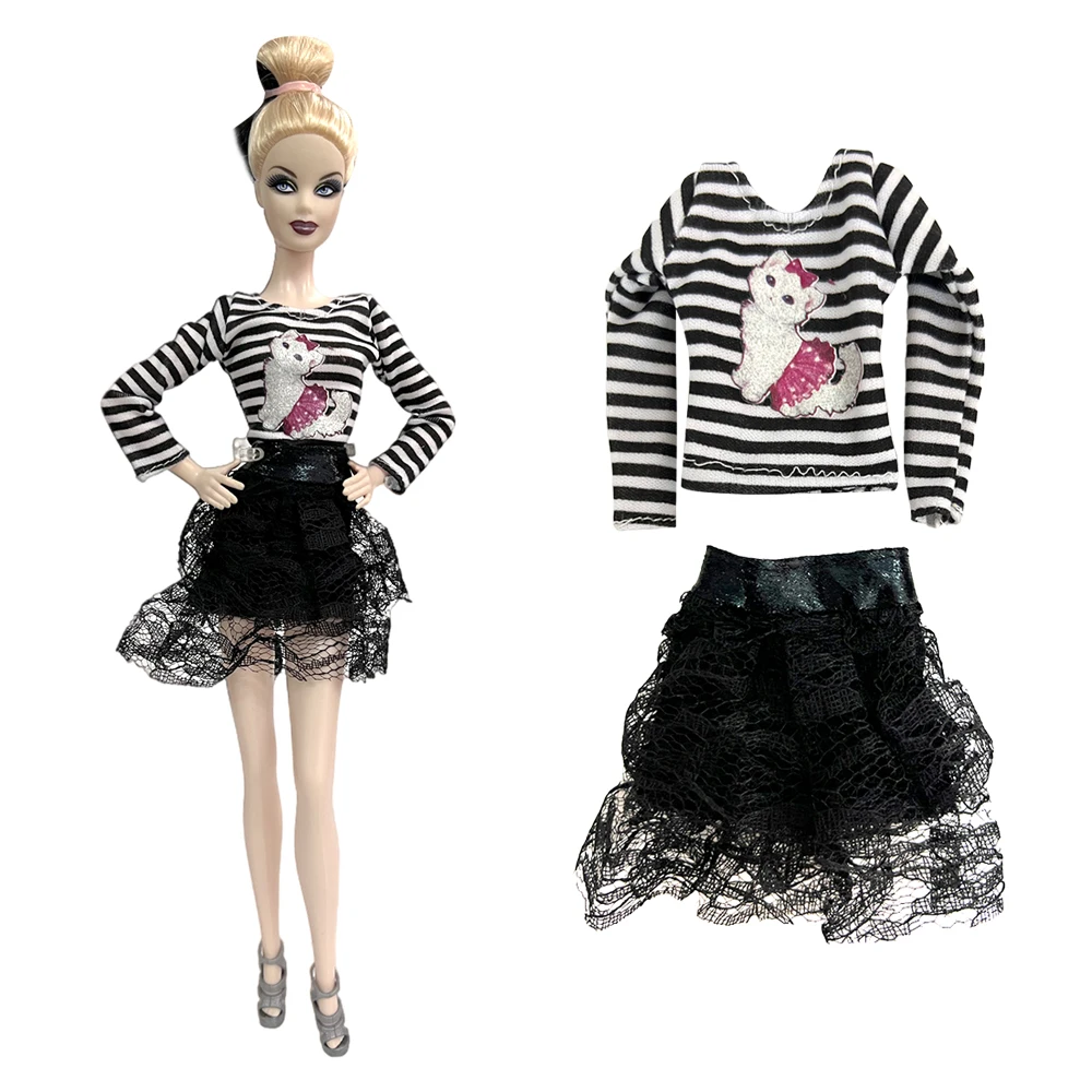 NK 1 шт. Черная юбка, модное кружевное платье, праздничный наряд для 1/6 BJD FR, игрушки для кукол, повседневная одежда, аксессуары для куклы Барби0