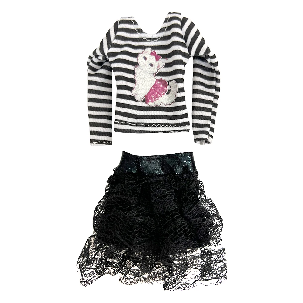NK 1 шт. Черная юбка, модное кружевное платье, праздничный наряд для 1/6 BJD FR, игрушки для кукол, повседневная одежда, аксессуары для куклы Барби1
