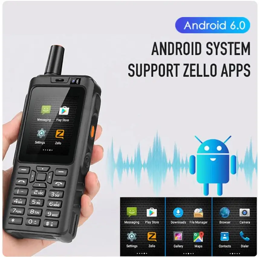 Rungee F40 Портативная рация 4G LTE POC 7S + Смартфон Android 6.0 Zello GPS Двухстороннее Радио Поддержка SIM-карты Памяти FM-трансивер1