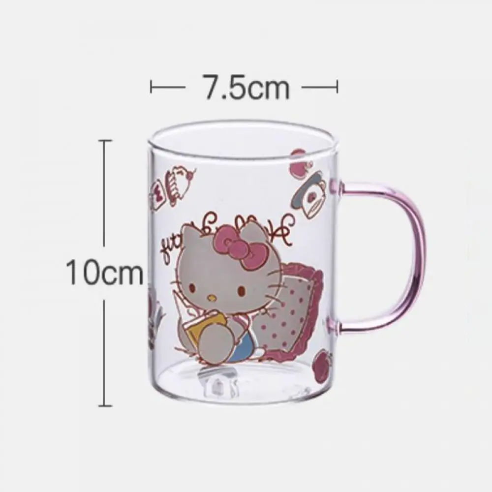 Sanrio Hello Kitty Стеклянная чашка Kawaii Kit Аниме Фигурка Cinnamoroll 380 мл Щетка для мытья зубов Полоскание Горла Домашнее хозяйство Ребенок Студент Симпатичный5