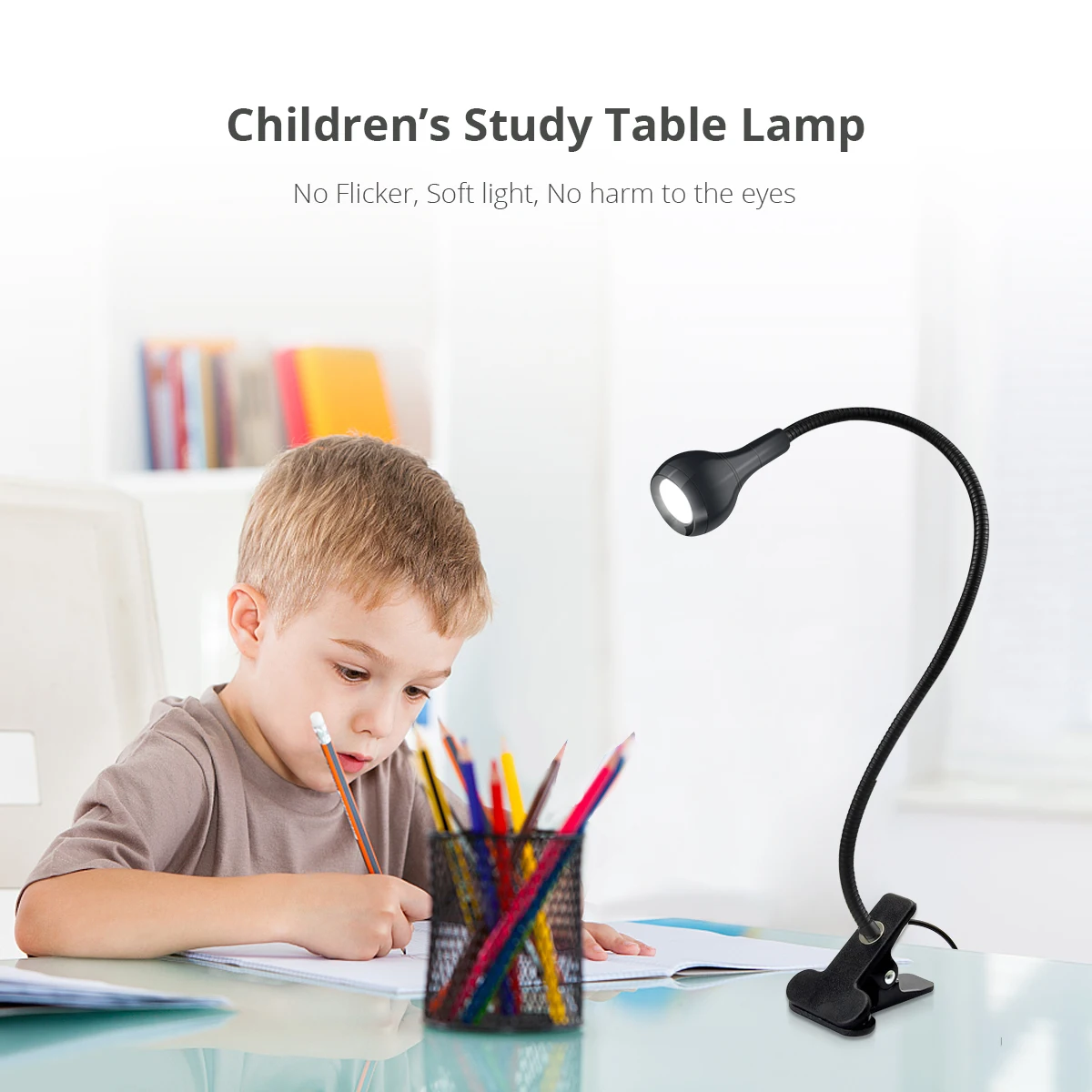 USB-лампа 5 В, светодиодная лампа для чтения книг, гибкая настольная лампа для чтения, светодиодная настольная лампа для ночного освещения спальни у кровати С зажимом-держателем4
