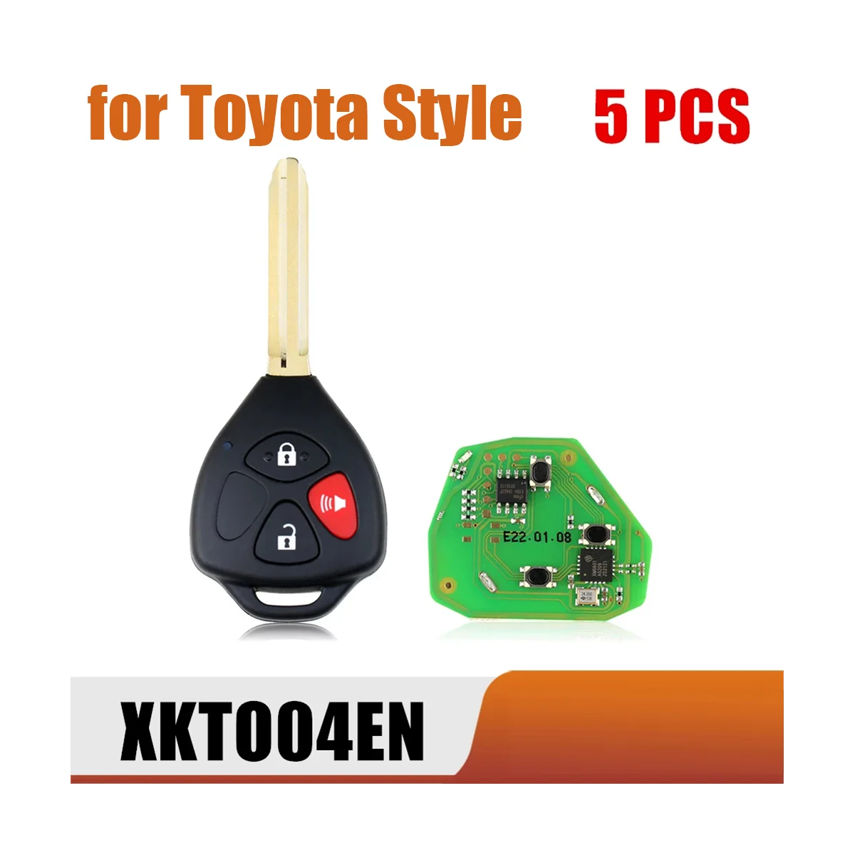 Xhorse XKTO04EN Универсальный проводной дистанционный брелок с 3 кнопками для Toyota Style для VVDI Key Tool 5 шт./лот2