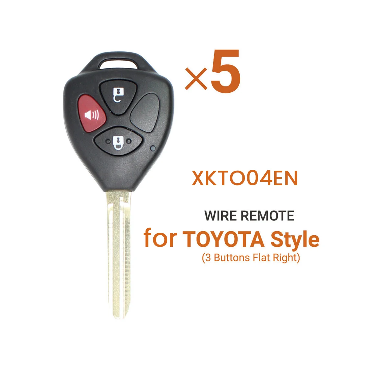 Xhorse XKTO04EN Универсальный проводной дистанционный брелок с 3 кнопками для Toyota Style для VVDI Key Tool 5 шт./лот3