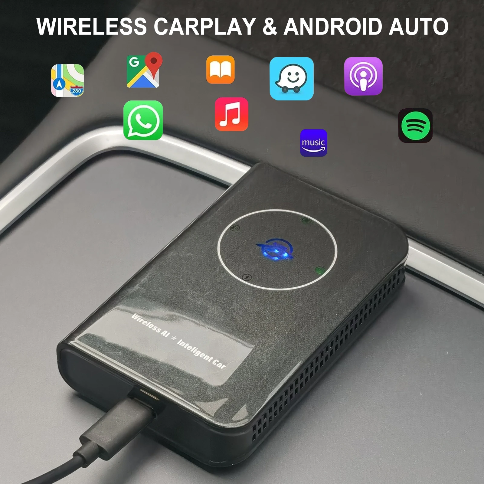 Автомобильный Ai Box Проводной К Беспроводному Адаптеру Carplay для Модели 3 Y X S Tesla Apple Carplay Box Поддерживает Беспроводной Android Auto Carlife Hot1