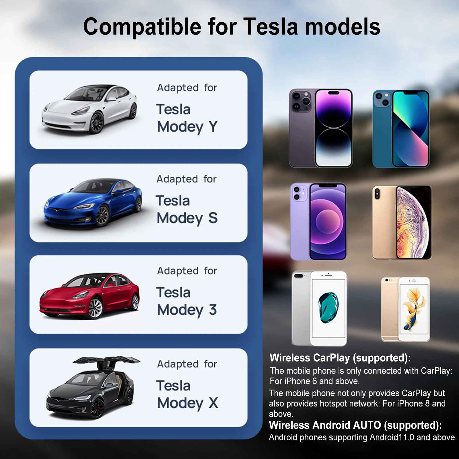 Автомобильный Ai Box Проводной К Беспроводному Адаптеру Carplay для Модели 3 Y X S Tesla Apple Carplay Box Поддерживает Беспроводной Android Auto Carlife Hot5