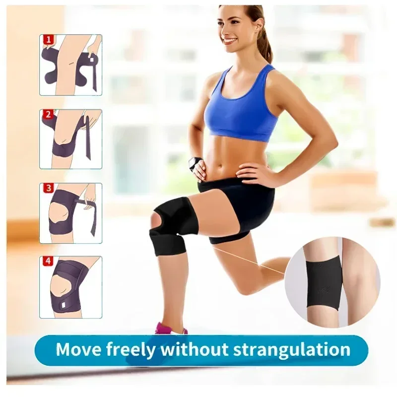 Бандаж для коленного сустава с регулируемыми дышащими стабилизаторами, накладки на мениски, облегчающие разрыв, облегчают поддержку сустава0