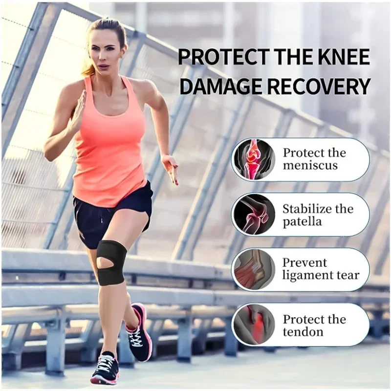 Бандаж для коленного сустава с регулируемыми дышащими стабилизаторами, накладки на мениски, облегчающие разрыв, облегчают поддержку сустава2