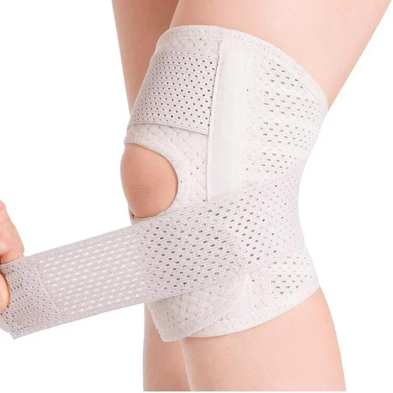 Бандаж для коленного сустава с регулируемыми дышащими стабилизаторами, накладки на мениски, облегчающие разрыв, облегчают поддержку сустава5