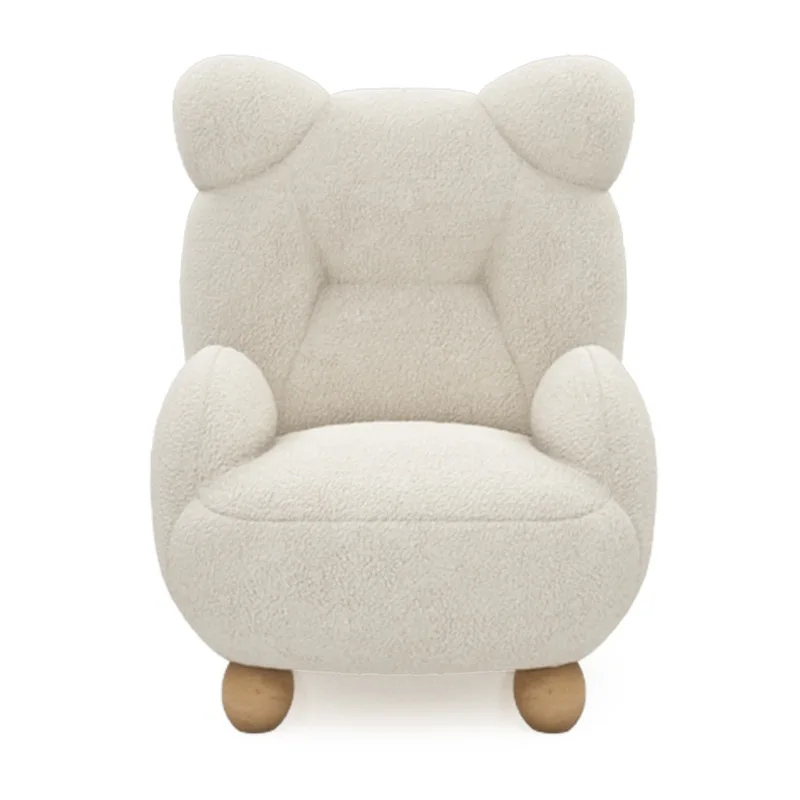 Бархатный крем из ягненка Детский диван-кресло с мишкой Обеденный Милый детский одноместный мультяшный мини-ленивый маленький диван Современная библиотечная мебель4