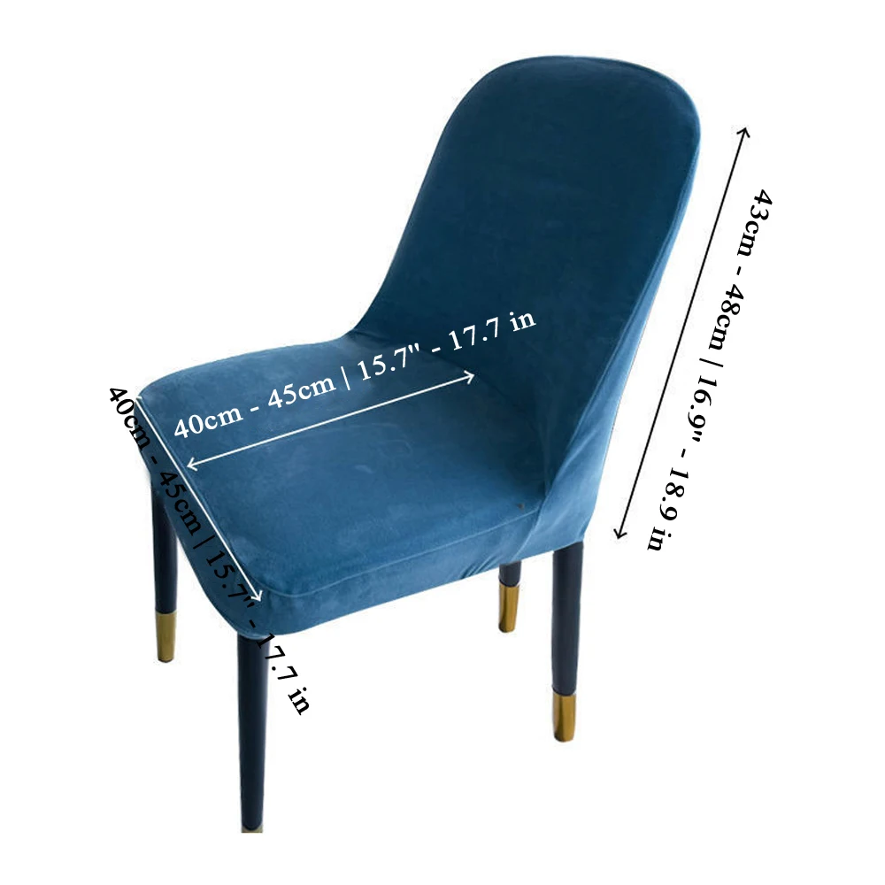 Бархатный чехол для стула, эластичные чехлы, Противоскользящий Эластичный чехол для стула, Однотонный Пылезащитный чехол для сиденья, столовая Зима5