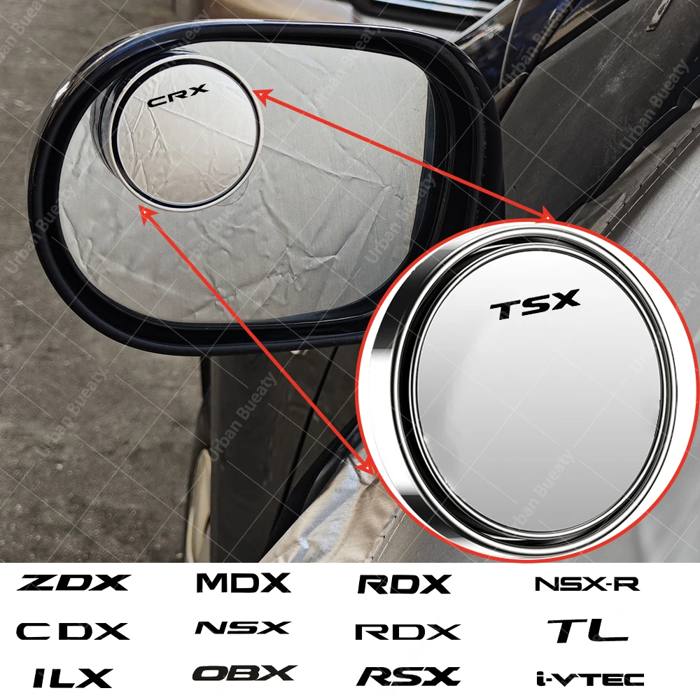 Вспомогательное зеркало заднего вида с Широкоугольной Круглой Рамкой для Слепой зоны Acura CDX CL CRX CSX EL ILX Integra i-VTEC Legend MDX NSX OBX0