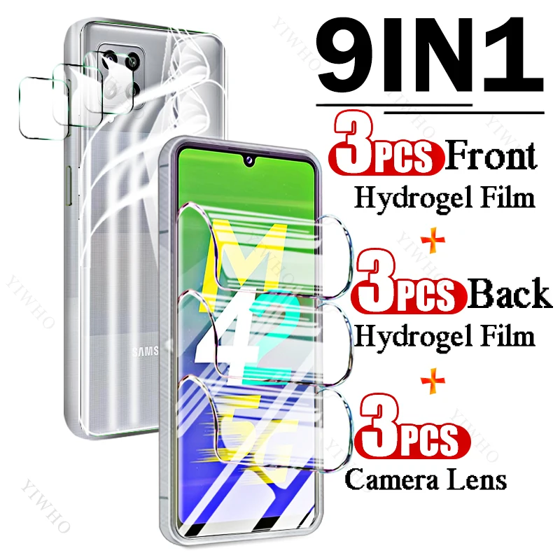 Гидрогелевая пленка 9в1 с полным покрытием спереди и сзади для Samsung Galaxy M42 5G, защитные пленки от отпечатков пальцев для Samsung M 42, объектив камеры HD0