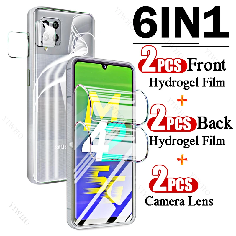 Гидрогелевая пленка 9в1 с полным покрытием спереди и сзади для Samsung Galaxy M42 5G, защитные пленки от отпечатков пальцев для Samsung M 42, объектив камеры HD1