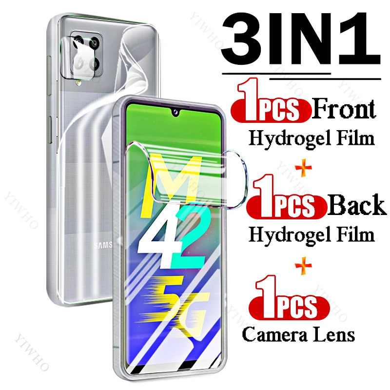 Гидрогелевая пленка 9в1 с полным покрытием спереди и сзади для Samsung Galaxy M42 5G, защитные пленки от отпечатков пальцев для Samsung M 42, объектив камеры HD2