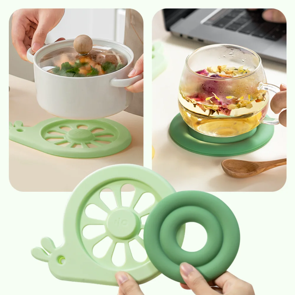 Двухслойная съемная силиконовая теплоизоляционная прокладка Посуда с утолщенным размещением, Штабелируемый коврик для чашек, подставки для домашней кухни, НОВИНКА3