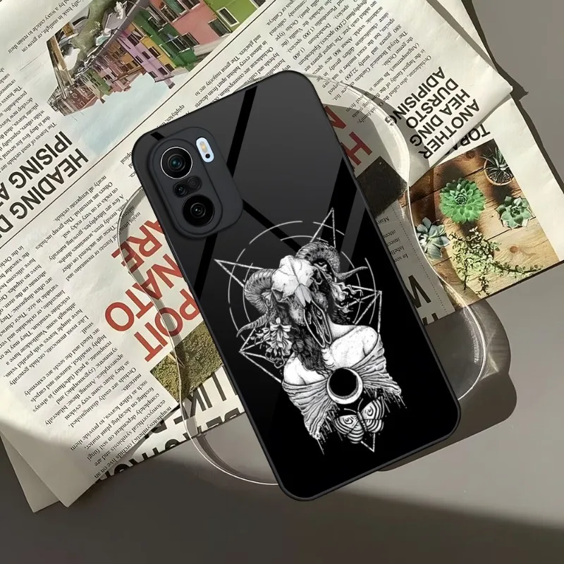 Демонический Сатанинский Чехол Для Телефона Xiaomi 13 10 10T 11i 11T Redmi Note 11 8 11S Pro Poco M4 F3 X3 2023 Стеклянная Дизайнерская Задняя Крышка2