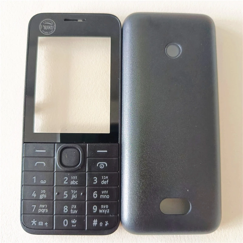 Для Nokia 208 Полный Комплект корпуса мобильного телефона + Запасные части для английской клавиатуры и клавиатуры на иврите0