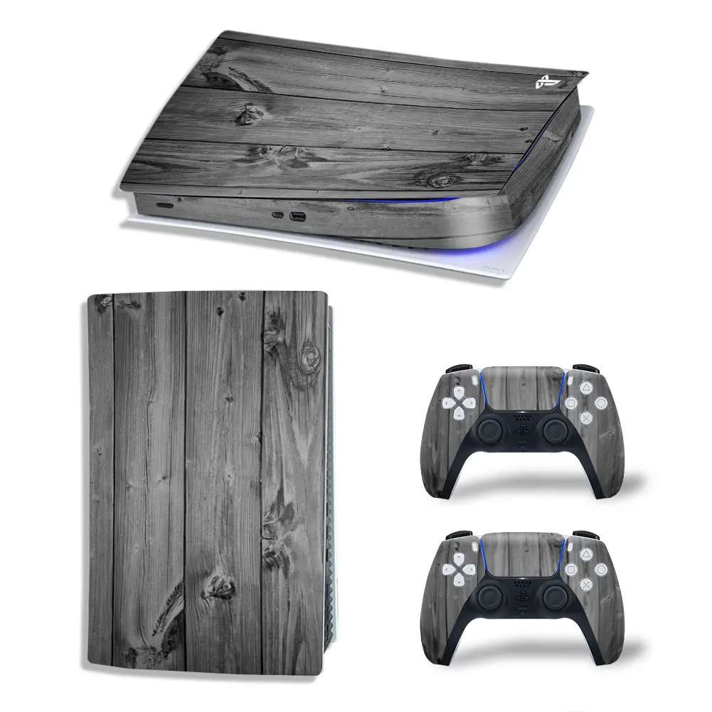 Для PS5 Digital Skin Виниловая наклейка с древесной зернистостью, наклейка на консоль контроллера, Пылезащитная защитная наклейка1