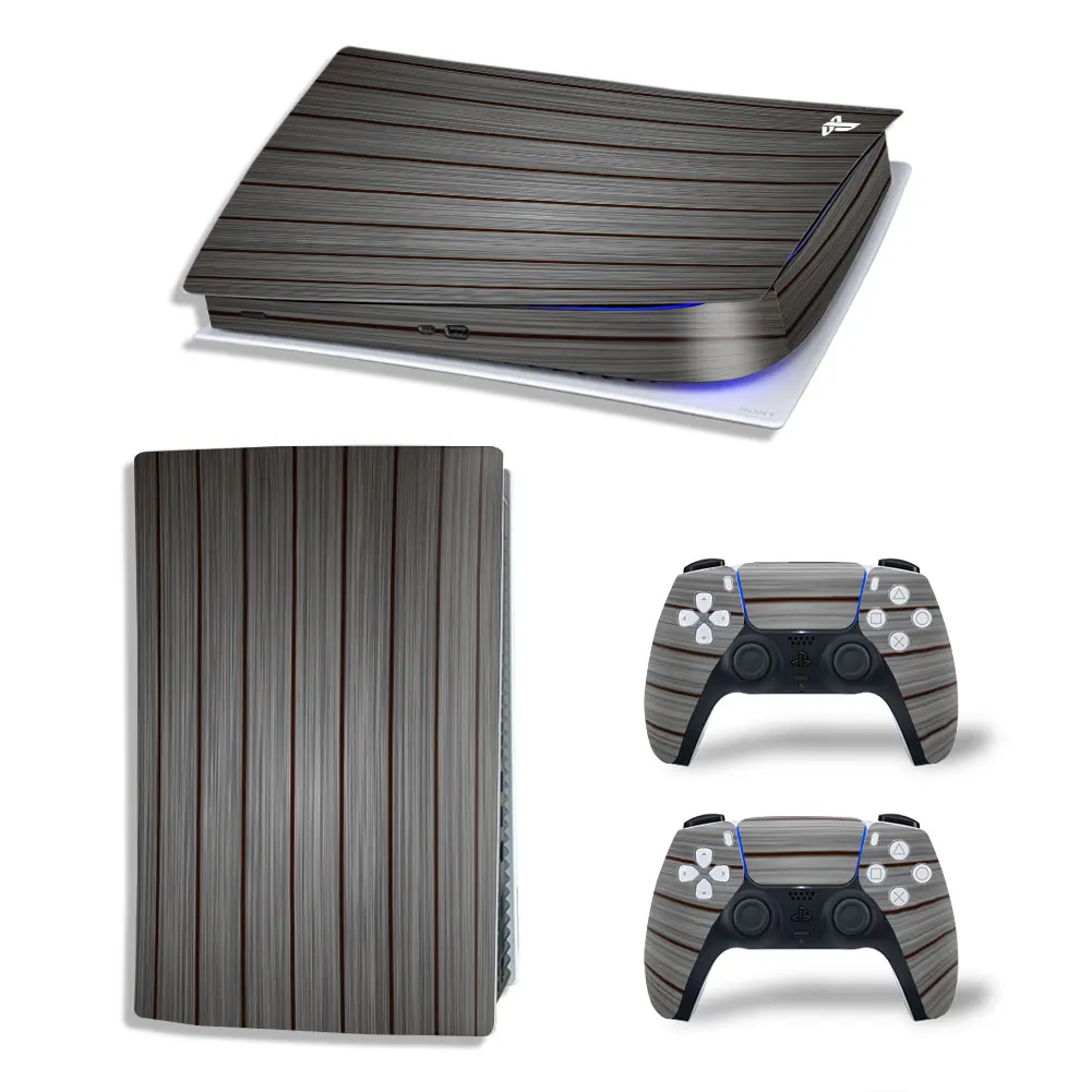 Для PS5 Digital Skin Виниловая наклейка с древесной зернистостью, наклейка на консоль контроллера, Пылезащитная защитная наклейка3