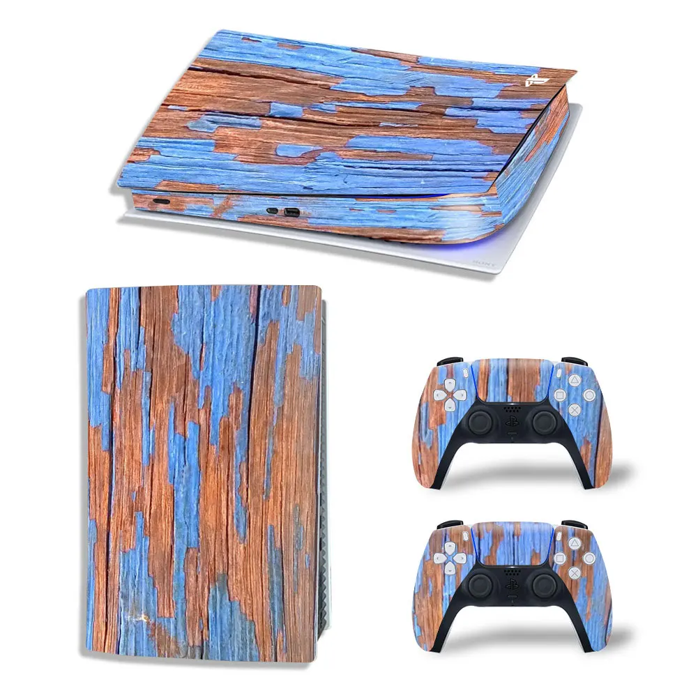 Для PS5 Digital Skin Виниловая наклейка с древесной зернистостью, наклейка на консоль контроллера, Пылезащитная защитная наклейка4