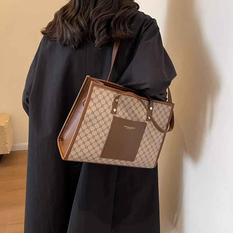 Женская сумка-тоут из искусственной кожи большой емкости, идеально подходящая для работы и поездок на работу2