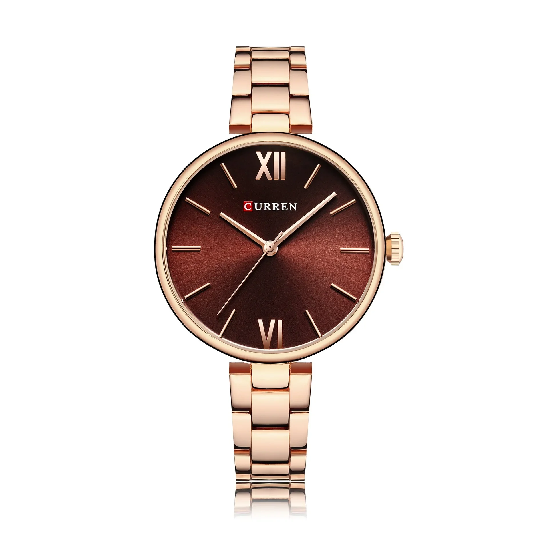 Женские часы Curren 9017 со стальным ремешком, женские водонепроницаемые кварцевые часы, модные женские часы0