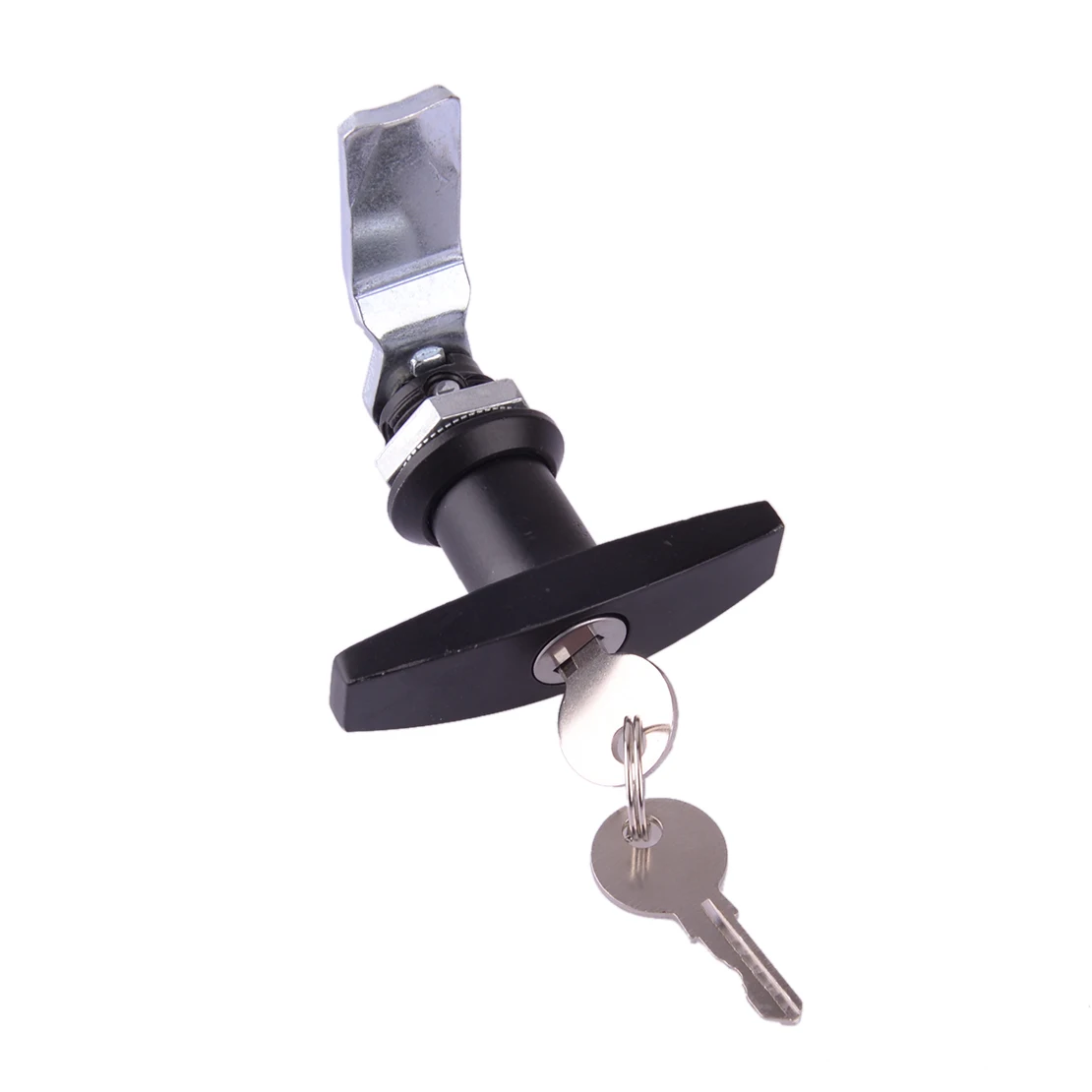 Задняя фиксирующая ручка Т-образной формы Шкаф Ящик для инструментов Гаражный навес Дверной замок с защелкой с ключами Подходит для пикапа1