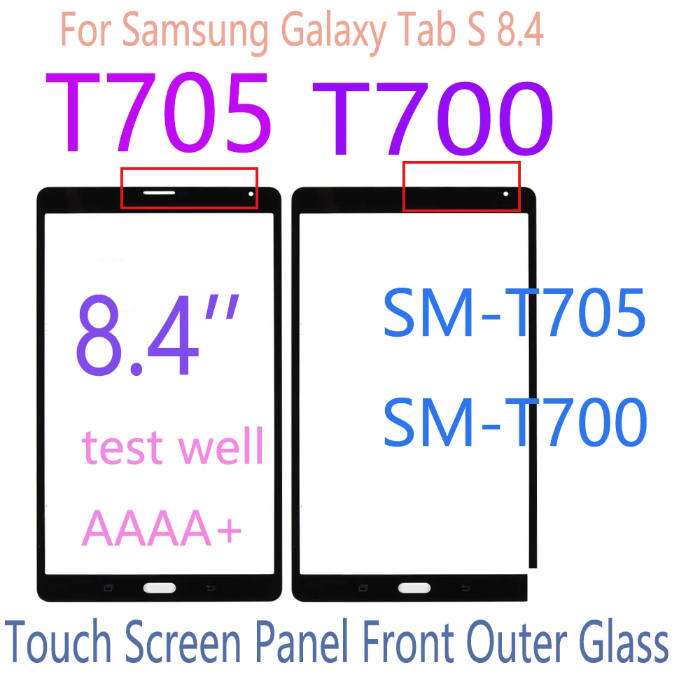 Замена экрана 8,4 дюйма Для Samsung Galaxy Tab S 8,4 SM-T700 SM-T705 Запчасти для Ремонта Передней Стеклянной панели с Сенсорным Экраном0