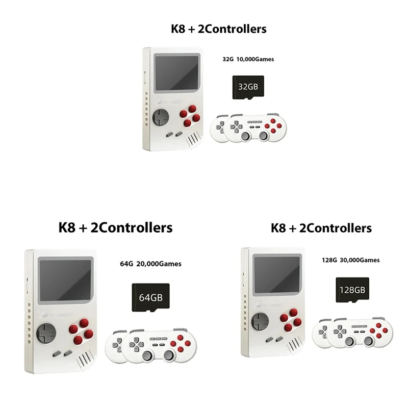 Игровая приставка K8 с выходом 3D PSP 4K HD Система с открытым исходным кодом Двойной контроллер Игровая приставка с быстрым охлаждением 2.4G Прочная0