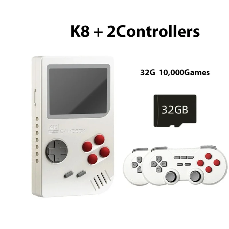 Игровая приставка K8 с выходом 3D PSP 4K HD Система с открытым исходным кодом Двойной контроллер Игровая приставка с быстрым охлаждением 2.4G Прочная4