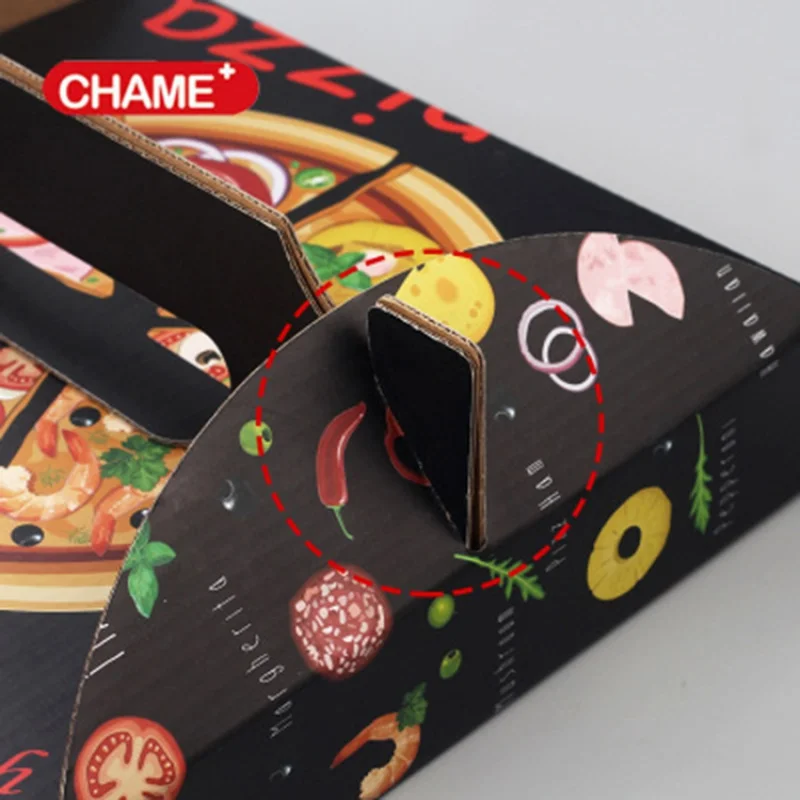 Картонная коробка с индивидуальным логотипом, черная бумажная коробка для пиццы4